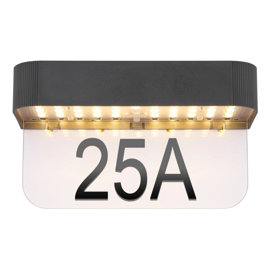 Globo - Napelemes LED házszám LED/6W/3,7V IP54 1800 mAh