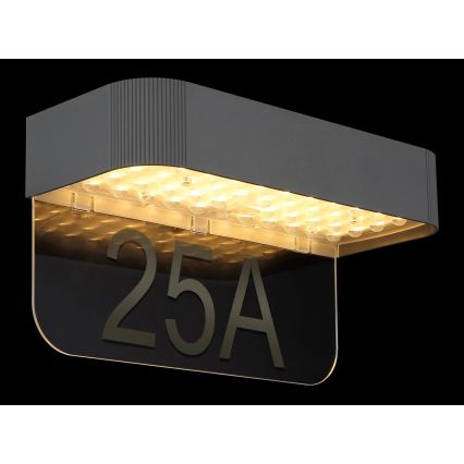 Globo - Napelemes LED házszám LED/6W/3,7V IP54 1800 mAh