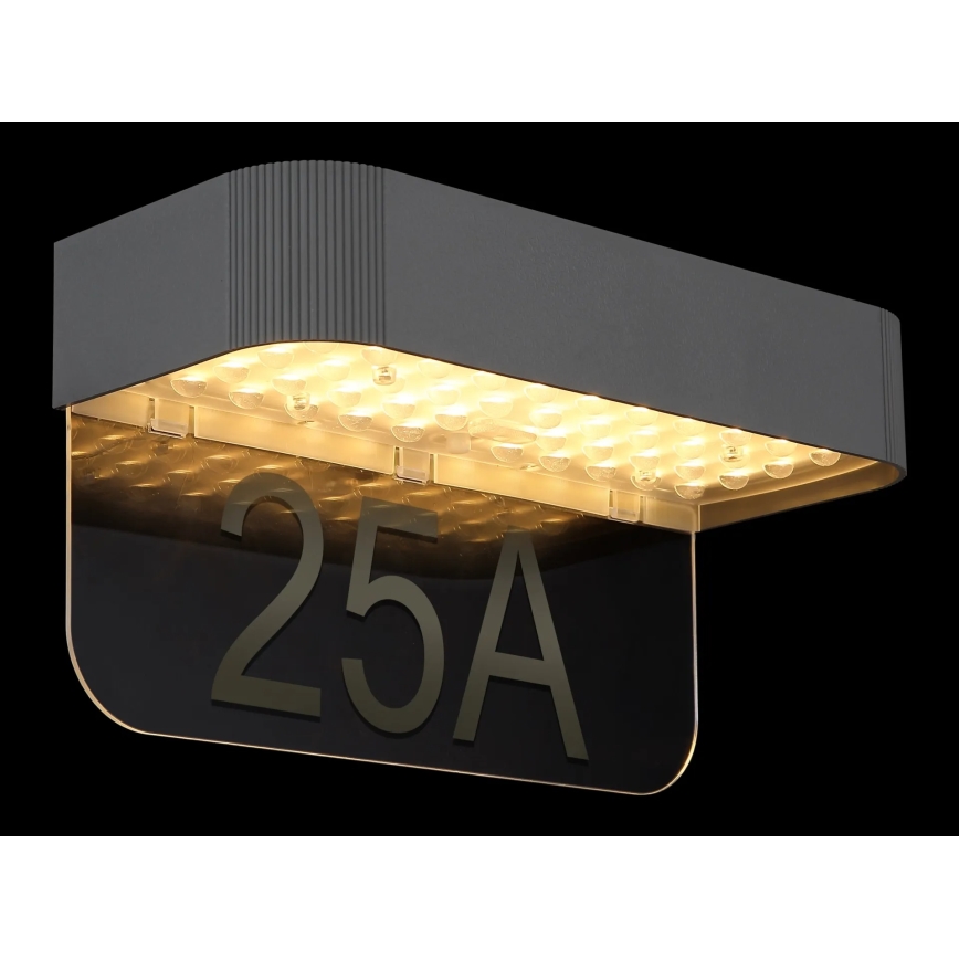 Globo - Napelemes LED házszám LED/6W/3,7V IP54 1800 mAh