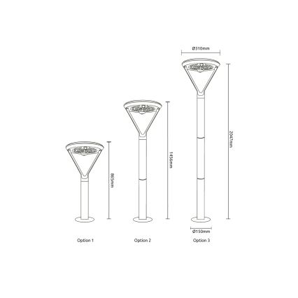 Globo - napelemes LED lámpa, 18W, 3,7V, 8000 mAh, IP54