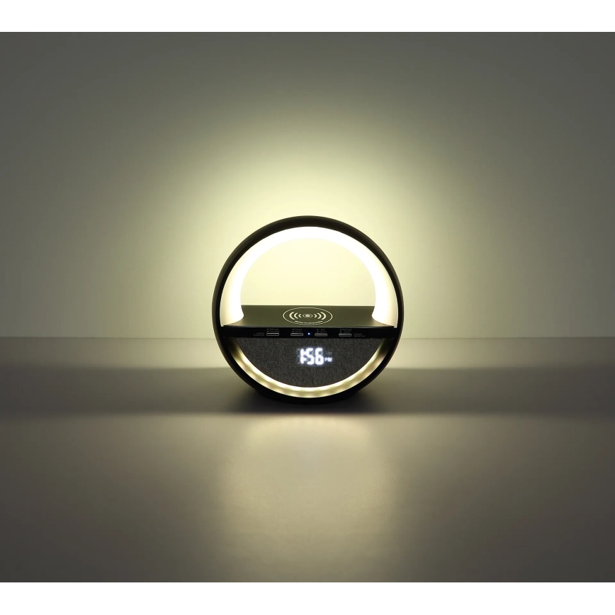 Globo - RGBW LED érintésvezérelt tölthető asztali lámpa hangszóróval és vezeték nélküli QI töltéssel LED/3,5W/5V 1800 mAh