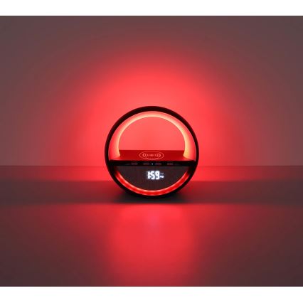 Globo - RGBW LED érintésvezérelt tölthető asztali lámpa hangszóróval és vezeték nélküli QI töltéssel LED/3,5W/5V 1800 mAh