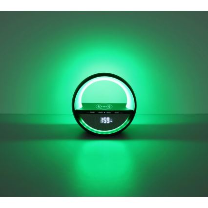 Globo - RGBW LED érintésvezérelt tölthető asztali lámpa hangszóróval és vezeték nélküli QI töltéssel LED/3,5W/5V 1800 mAh