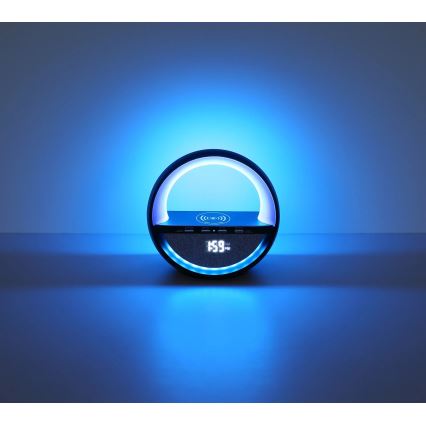 Globo - RGBW LED érintésvezérelt tölthető asztali lámpa hangszóróval és vezeték nélküli QI töltéssel LED/3,5W/5V 1800 mAh