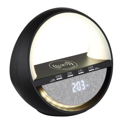 Globo - RGBW LED érintésvezérelt tölthető asztali lámpa hangszóróval és vezeték nélküli QI töltéssel LED/3,5W/5V 1800 mAh