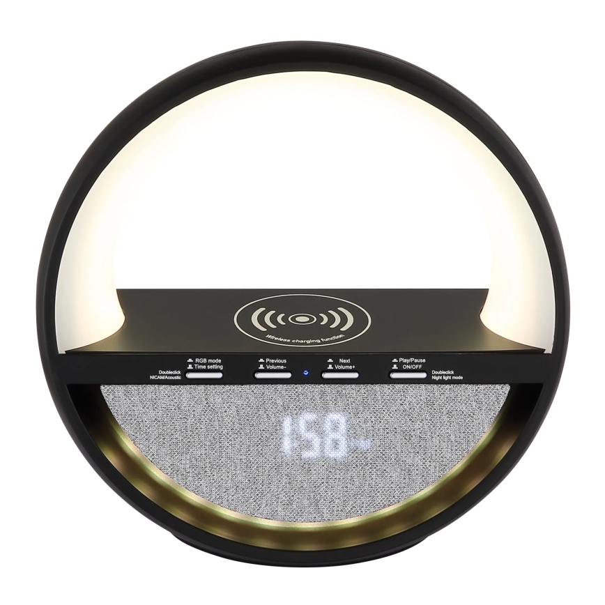 Globo - RGBW LED érintésvezérelt tölthető asztali lámpa hangszóróval és vezeték nélküli QI töltéssel LED/3,5W/5V 1800 mAh