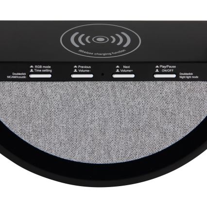 Globo - RGBW LED érintésvezérelt tölthető asztali lámpa hangszóróval és vezeték nélküli QI töltéssel LED/3,5W/5V 1800 mAh