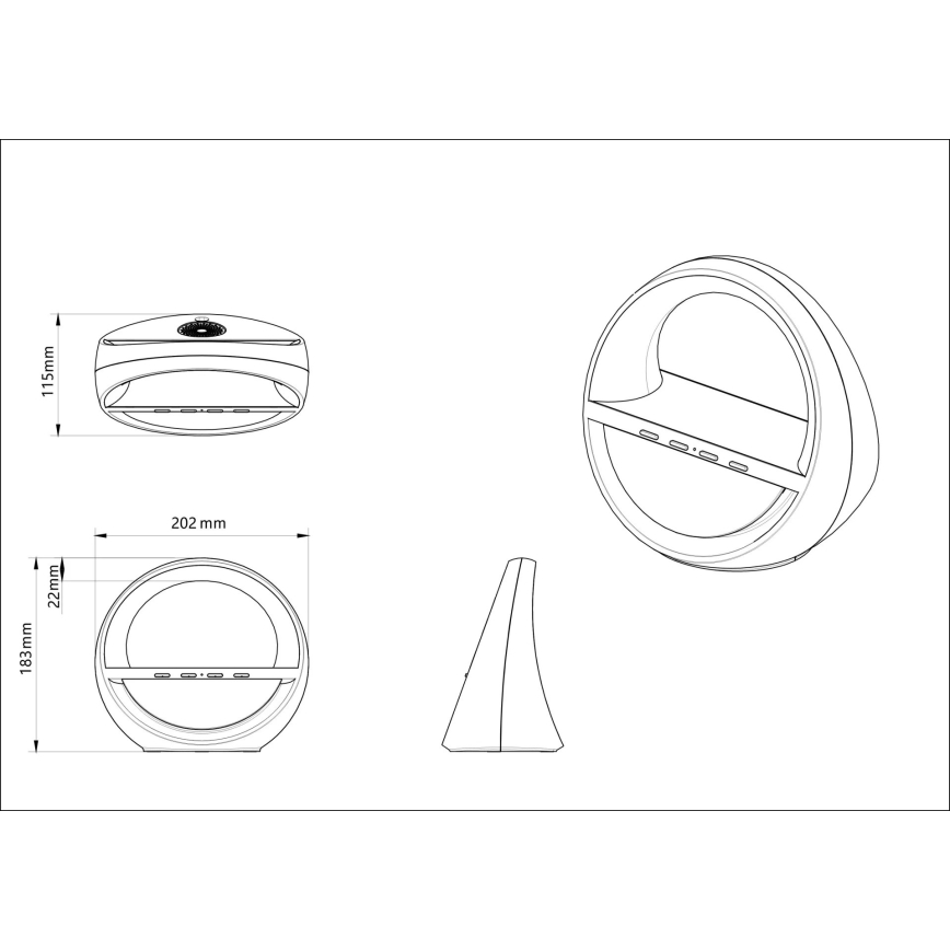 Globo - RGBW LED érintésvezérelt tölthető asztali lámpa hangszóróval és vezeték nélküli QI töltéssel LED/3,5W/5V 1800 mAh