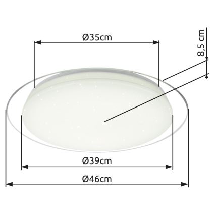 Globo - LED dimmelhető mennyezeti lámpa LED/30W/230V 3000-6500K + távirányító