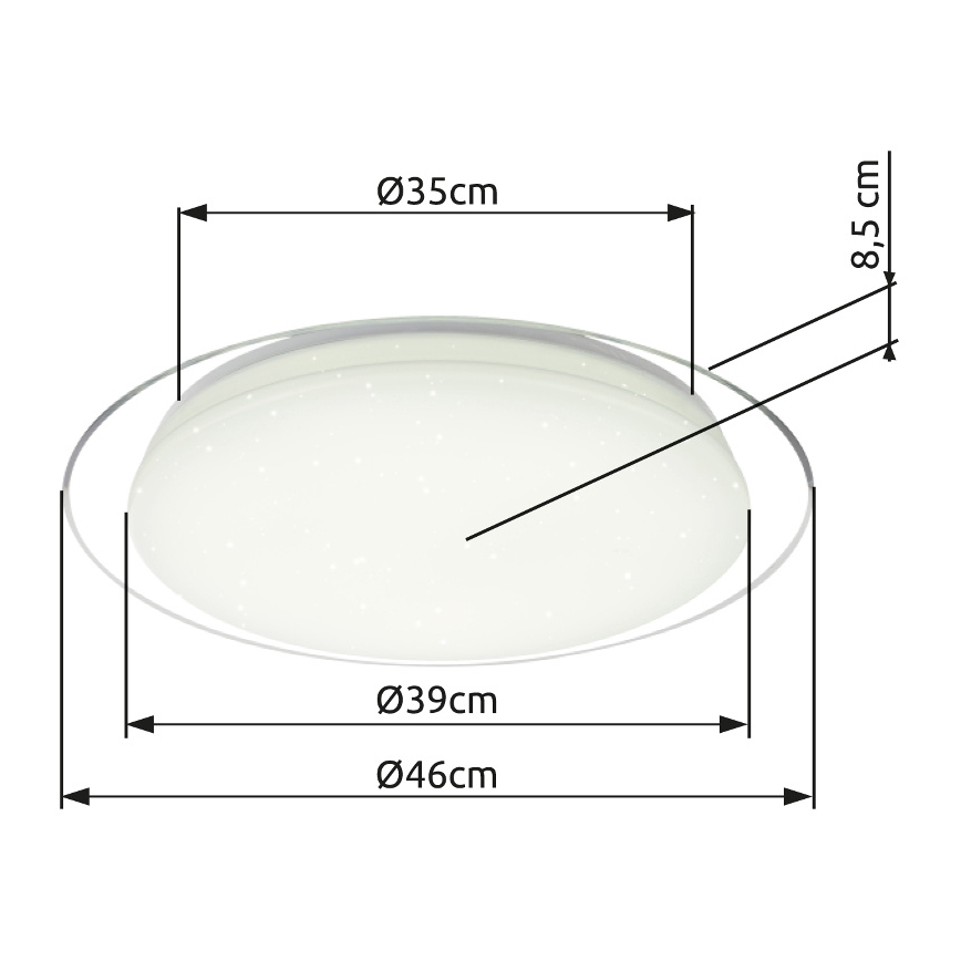 Globo - LED dimmelhető mennyezeti lámpa LED/30W/230V 3000-6500K + távirányító