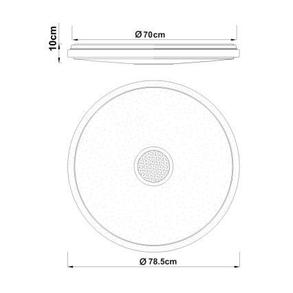 Globo - Dimmelhető LED mennyezeti lámpa LED/80W/230V 2700-6500K átm. 78,5 cm + távirányító