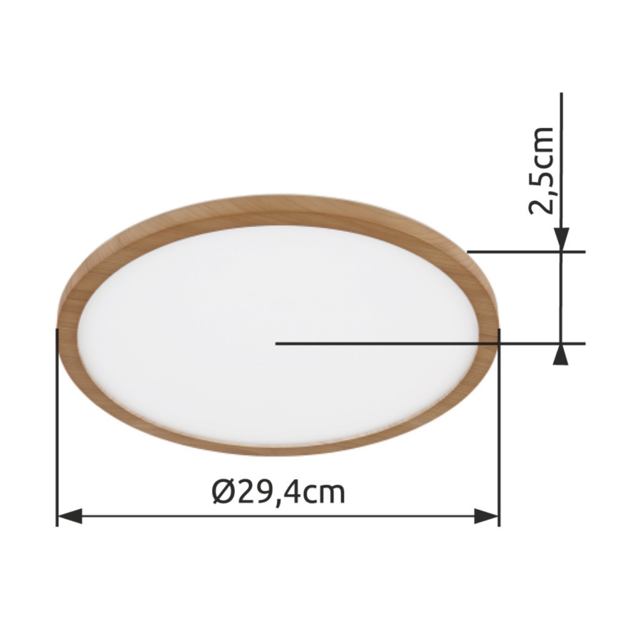 Globo - LED Dimmelhető fürdőszobai lámpa LED/18W/230V átm. 29,4 cm IP44 barna