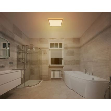 Globo - LED dimmelhető fürdőszobai lámpa LED/18W/230V 3000K IP44 29,4x29,4 cm réz