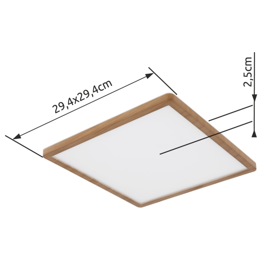 Globo - LED Dimmelhető fürdőszobai lámpa LED/18W/230V 29,4x29,4 cm IP44 barna