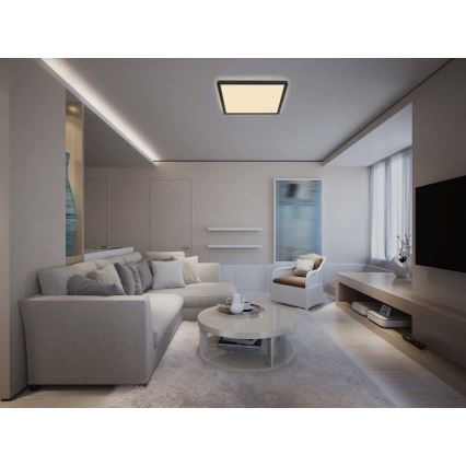 Globo - LED állítható fényerejű fürdőszobai mennyezeti lámpa LED/24W/230V 42x42 cm IP44 fekete