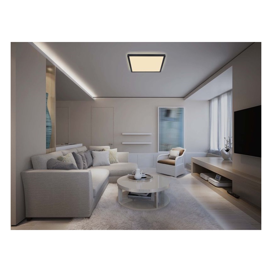 Globo - LED állítható fényerejű fürdőszobai mennyezeti lámpa LED/24W/230V 42x42 cm IP44 fekete