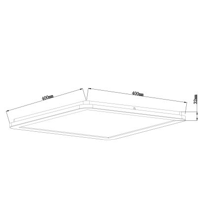 Globo - LED állítható fényerejű fürdőszobai mennyezeti lámpa LED/24W/230V 42x42 cm IP44 fekete