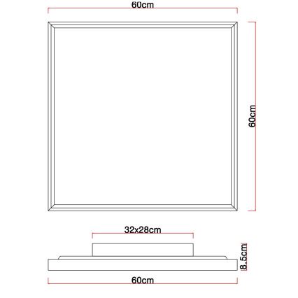 Globo - LED Mennyezeti lámpa LED/36W/230V 2700/4500/6500K 60x60 cm