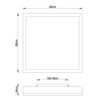 Globo - LED Mennyezeti lámpa LED/12W/230V 3000K 30x30 cm