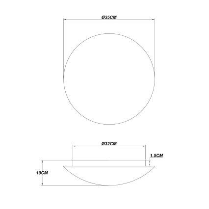 Globo - LED mennyezeti lámpatest LED/24W/230V 3000K átm. 35 cm