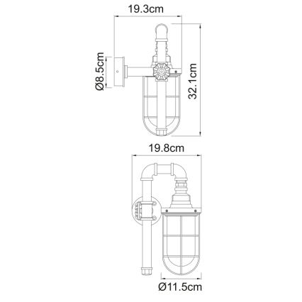 Globo - Fali lámpa 1xE27/60W/230V