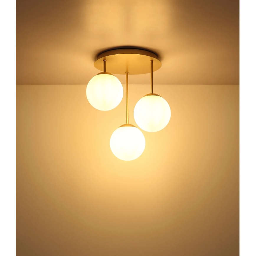 Globo - Felületre szerelt csillár 3xE14/25W/230V sárgaréz