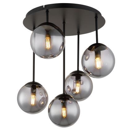 Globo - Felületre szerelt mennyezeti csillár 5xE14/25W/230V fekete