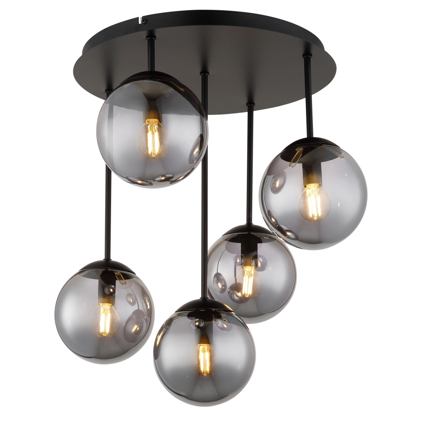 Globo - Felületre szerelt mennyezeti csillár 5xE14/25W/230V fekete