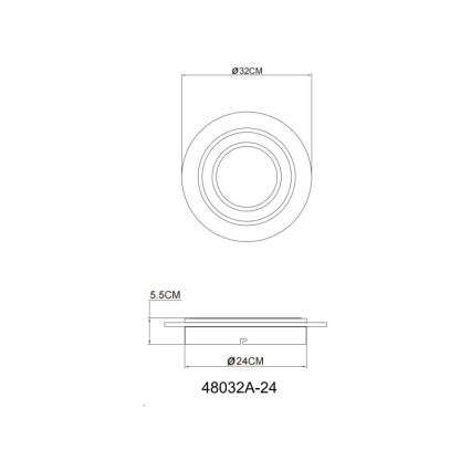 Globo - LED Mennyezeti lámpa LED/24W/230V 3000K átm. 32 cm
