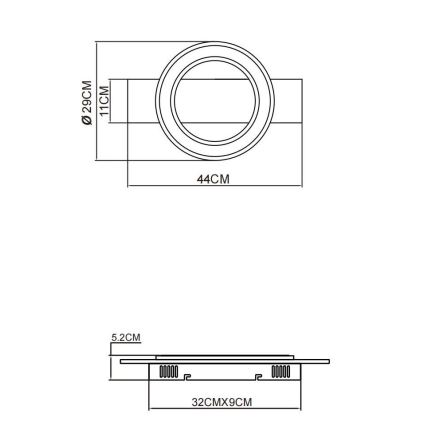 Globo - LED Mennyezeti lámpa LED/18W/230V barna