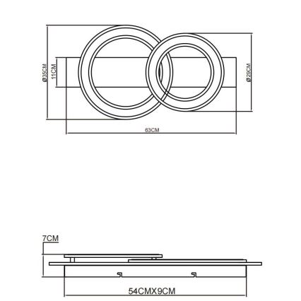Globo - LED Mennyezeti lámpa LED/40W/230V barna
