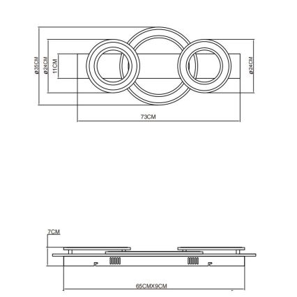 Globo - LED Mennyezeti lámpa LED/50W/230V barna