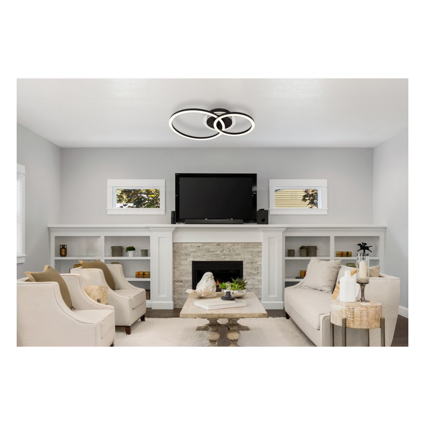 Globo - LED mennyezeti lámpa LED/30W/230V 2700/4500/6500K átm. 33x50 cm fekete