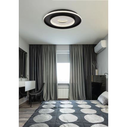 Globo - LED dimmelhető mennyezeti lámpa LED/30W/230V 2700-6500K átm. 52,5 cm fekete + távirányító