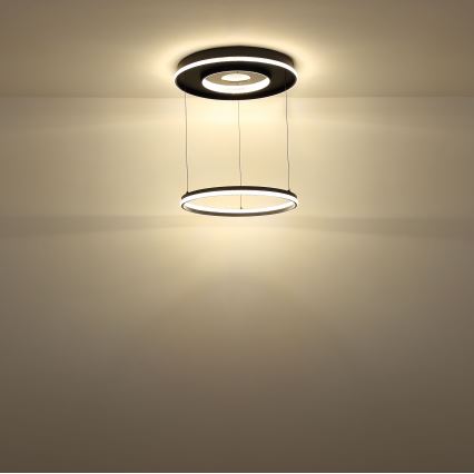 Globo - LED dimmelhető függeszték kábelre LED/54W/230V 2700-6500K átm. 60 cm fekete + távirányító