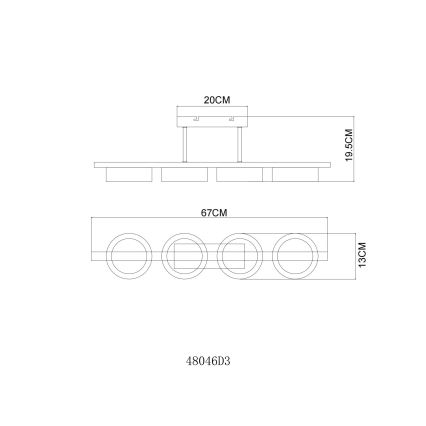 Globo - LED felületre szerelhető csillár LED/24W/230V 3000K