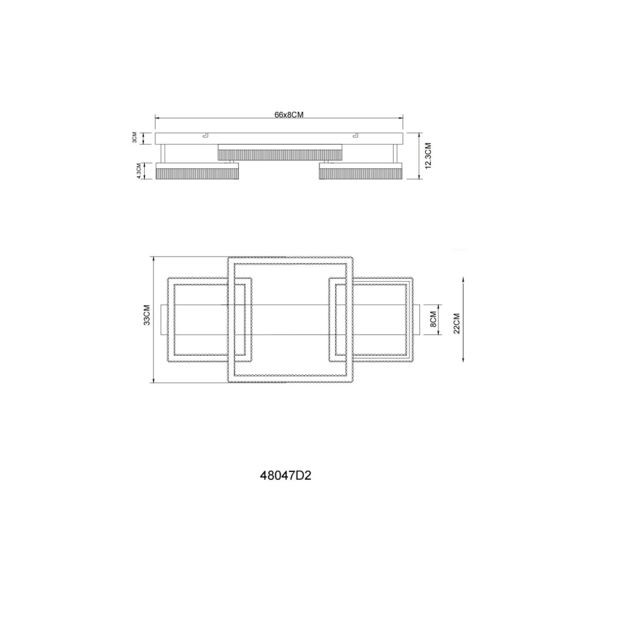 Globo - LED mennyezeti lámpatest LED/40W/230V 3000K 33x66 cm