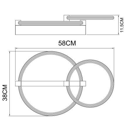 Globo - LED mennyezeti lámpa LED/24W/230V 3000K 58x38 cm bézs