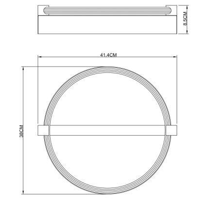 Globo - LED mennyezeti lámpatest LED/15W/230V 3000K 41,4x38 cm fekete