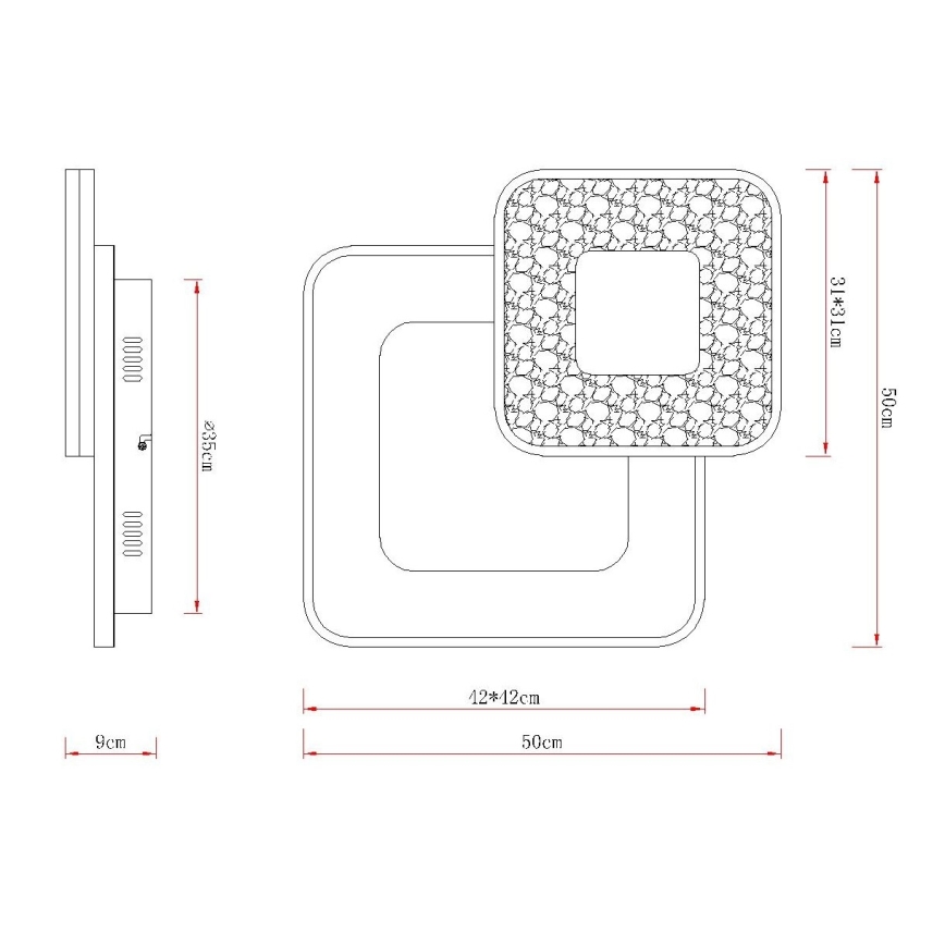 Globo - Dimmelhető mennyezeti LED lámpatest LED/48W/230V 2700-6000K 50x50 cm + távirányító