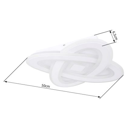 Globo - LED állítható fényerejű mennyezeti lámpa LED/36W/230V 3000-6000K átm. 50 cm fehér + távirányító