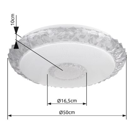 Globo - LED állítható fényerejű mennyezeti lámpa LED/40W/230V 2700-6500K átm. 50 cm Wi-Fi Tuya + távirányító