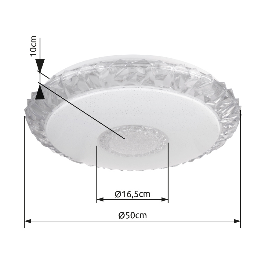 Globo - LED állítható fényerejű mennyezeti lámpa LED/40W/230V 2700-6500K átm. 50 cm Wi-Fi Tuya + távirányító