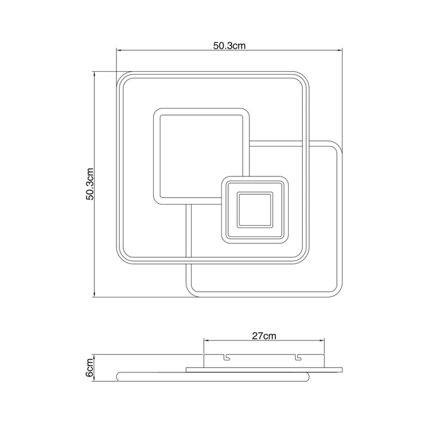 Globo - LED Dimmelhető mennyezeti lámpa LED/50W/230V 3000-6000K + távirányító