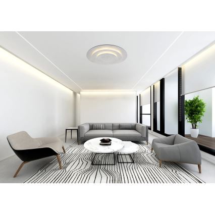 Globo - LED mennyezeti lámpa, 40 W, 230 V, 3000 K, Ø 49 cm, ezüst