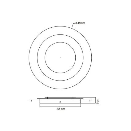 Globo - LED mennyezeti lámpa, 40 W, 230 V, 3000 K, Ø 49 cm, ezüst