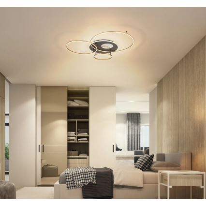 Globo - LED dimmelhető mennyezeti lámpa LED/54W/230V 2700-6500K 90x70 cm antracit/arany + távirányító