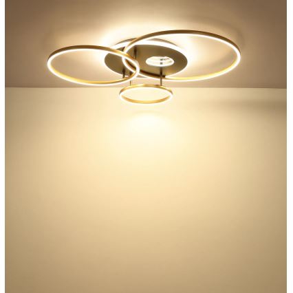 Globo - LED dimmelhető mennyezeti lámpa LED/54W/230V 2700-6500K 90x70 cm antracit/arany + távirányító