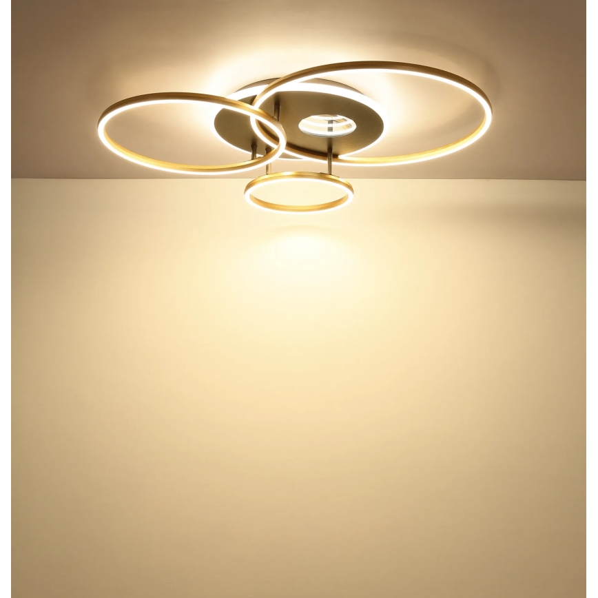 Globo - LED dimmelhető mennyezeti lámpa LED/54W/230V 2700-6500K 90x70 cm antracit/arany + távirányító
