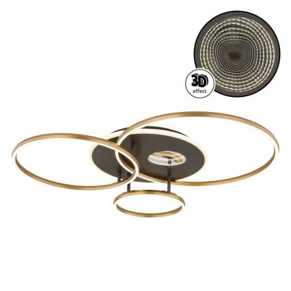 Globo - LED dimmelhető mennyezeti lámpa LED/54W/230V 2700-6500K 90x70 cm antracit/arany + távirányító